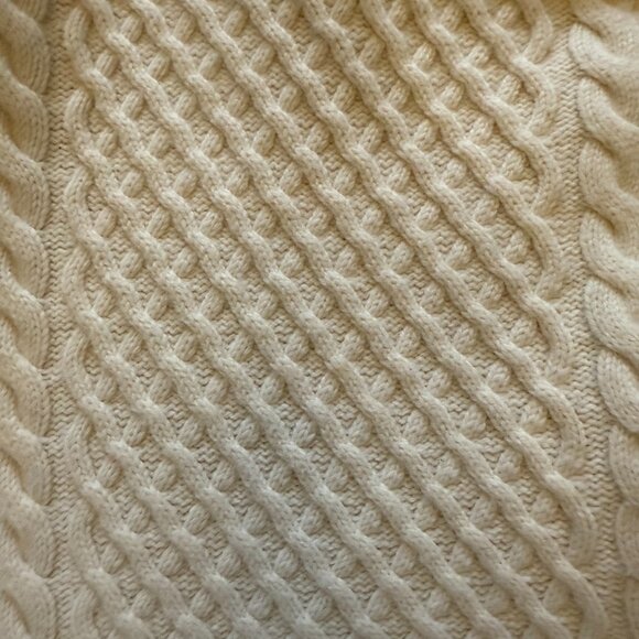 Aritzia Sunday Best Quarter-Zip Cable Knit Sweater S White Cream Oversized - Picture 3 of 8